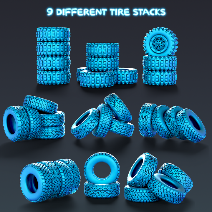 Wasteland Tire Stacks Barricades