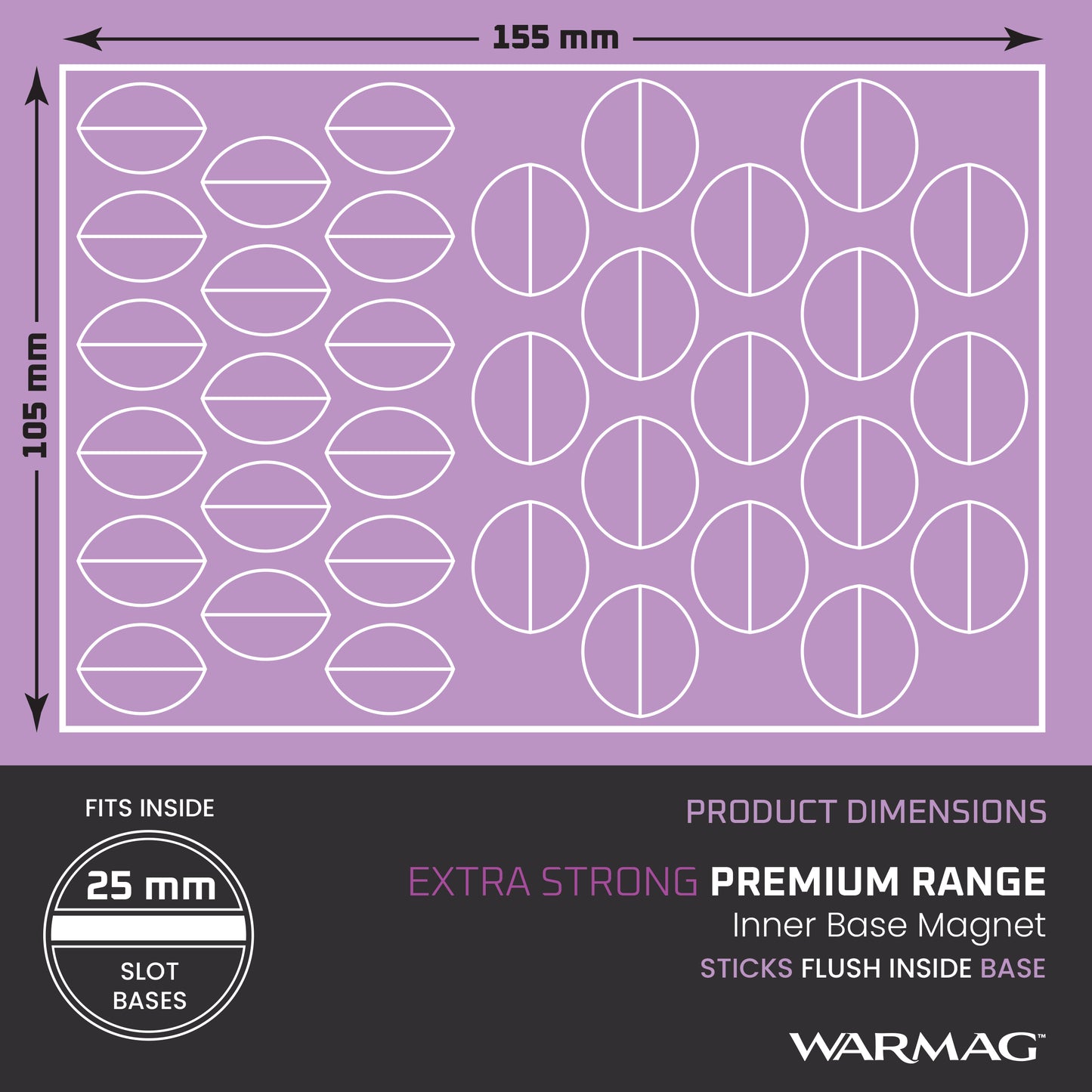 Hi-Grip® Inner Base Magnets to fit inside 25mm slot bases