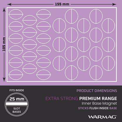 Hi-Grip® Inner Base Magnets to fit inside 25mm slot bases
