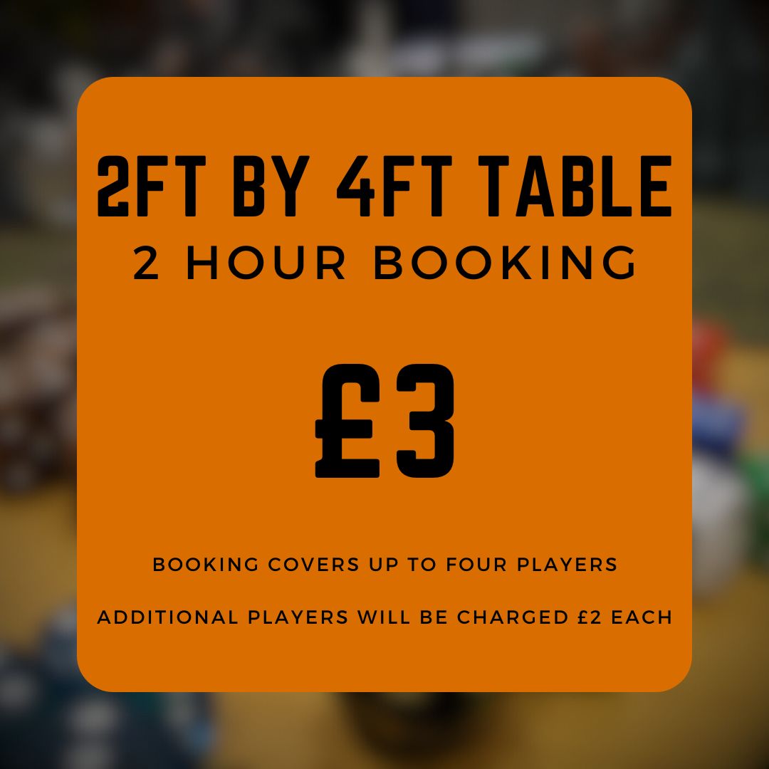 2ft by 4ft Table Booking