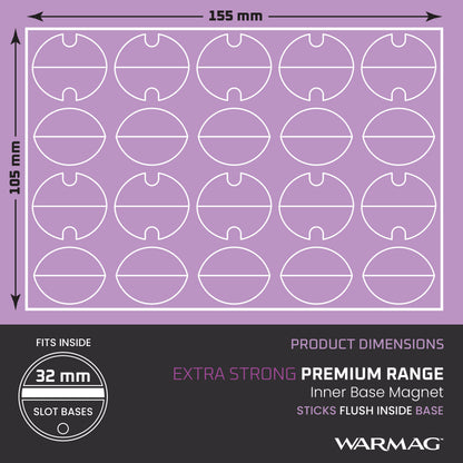 Hi-Grip® Inner Base Magnets to fit inside 32mm slot bases