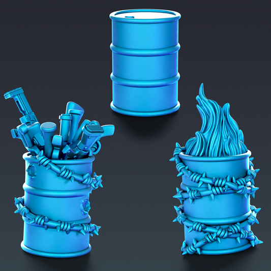 Apocalyptic Metal barrels (Set of 3)