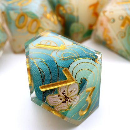 Emerald Tide | Art Core Dice | 7 Piece Set