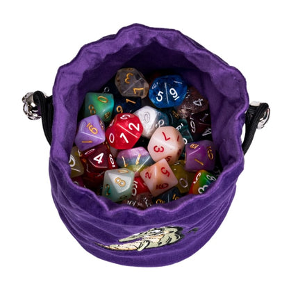 Dracopup | Flannel Drawstring Dice Bag | Purple