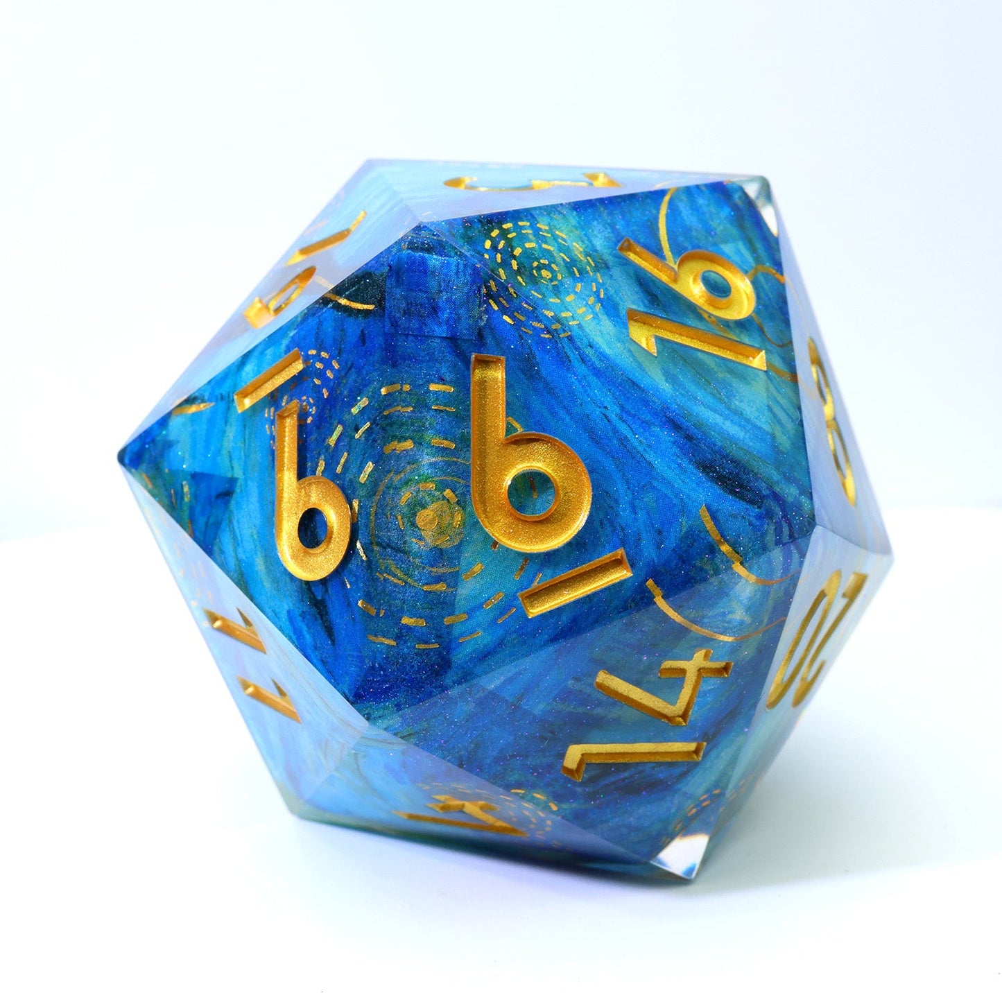 Astral Tide | 50mm D20 | Oversized Art Core Dice