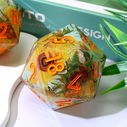 Solflowers Grace | 50mm D20 | Oversized Art Core Dice