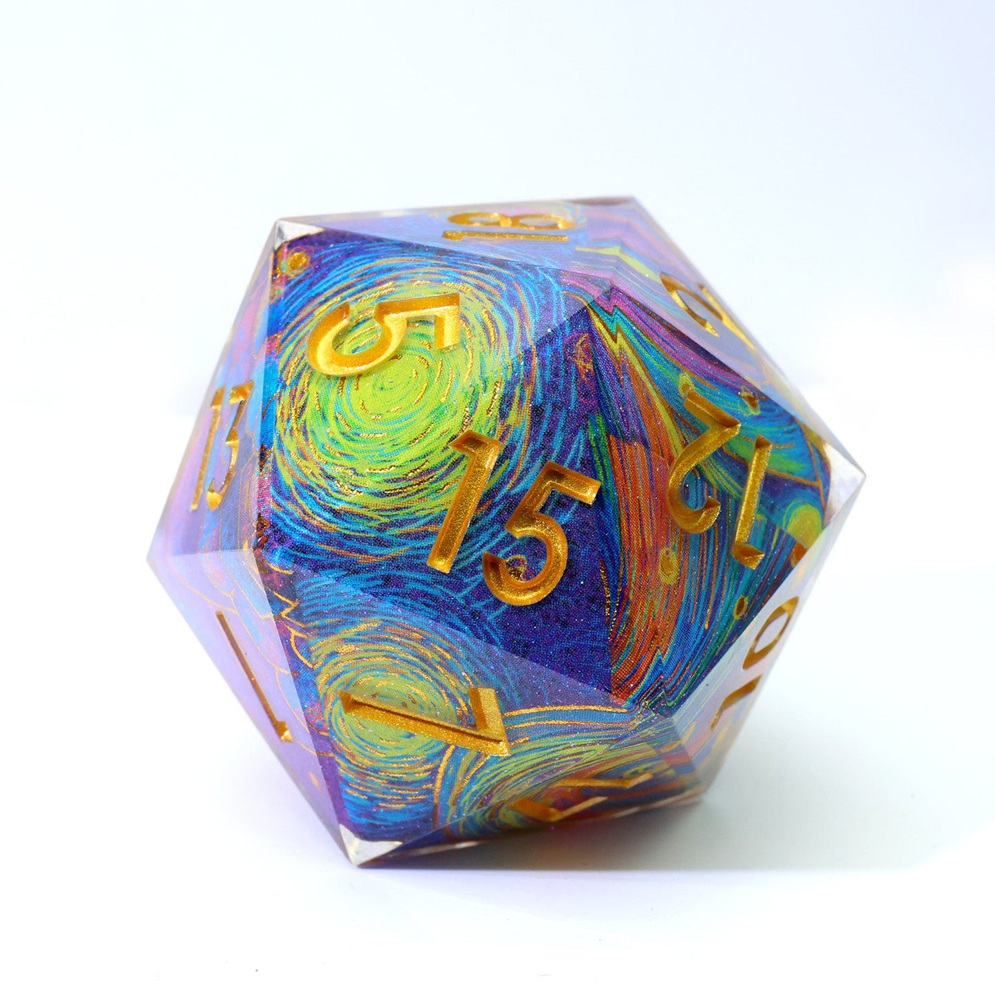 Gilded Cosmos | 33mm D20 | Oversized Art Core Dice