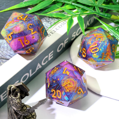 Gilded Cosmos | 33mm D20 | Oversized Art Core Dice