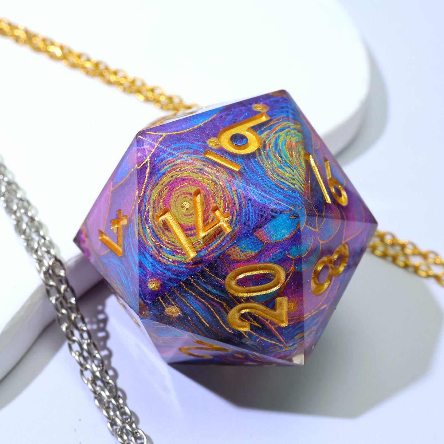 Gilded Cosmos | 50mm D20 | Oversized Art Core Dice