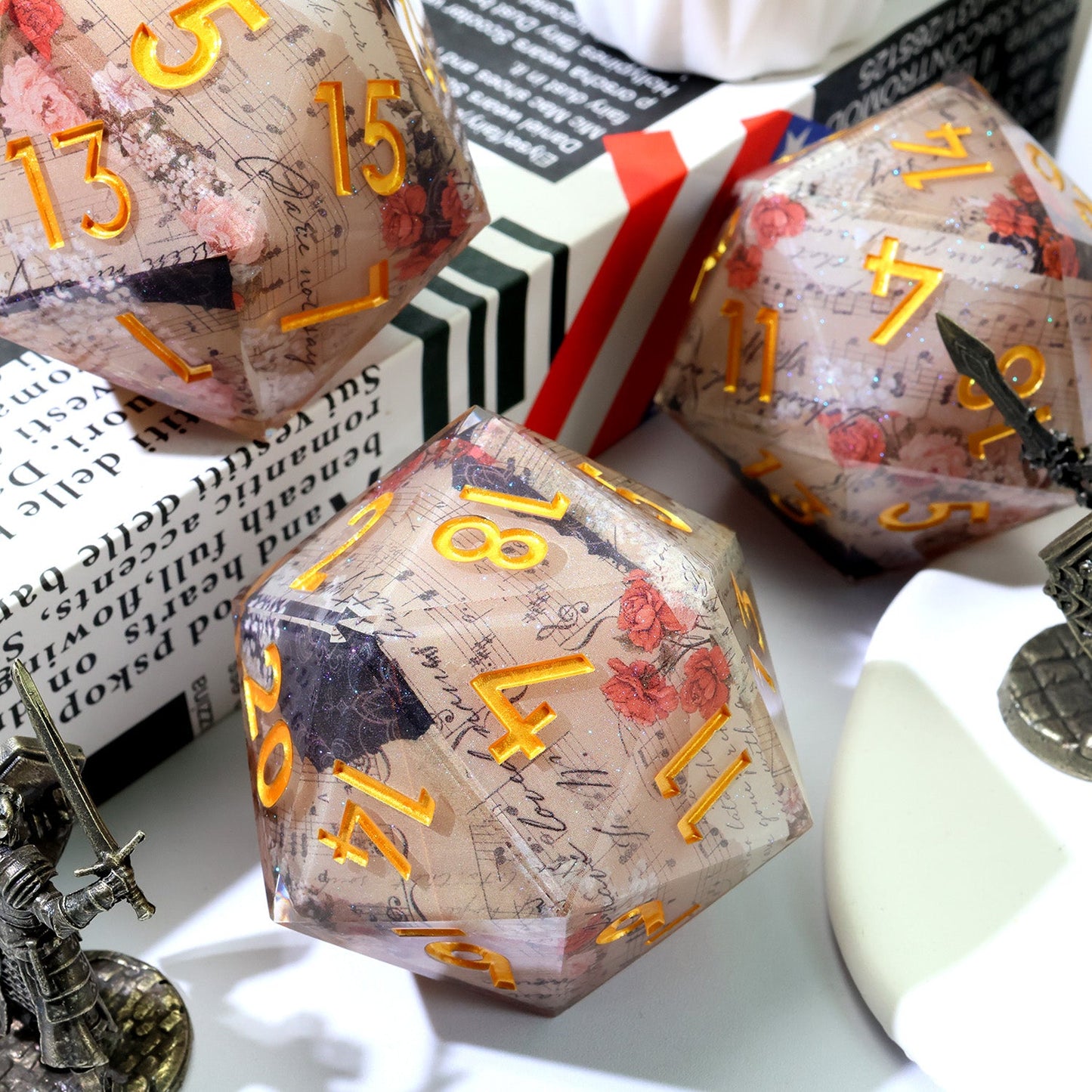 Sonnet of Thorns | 50mm D20 | Oversized Art Core Dice