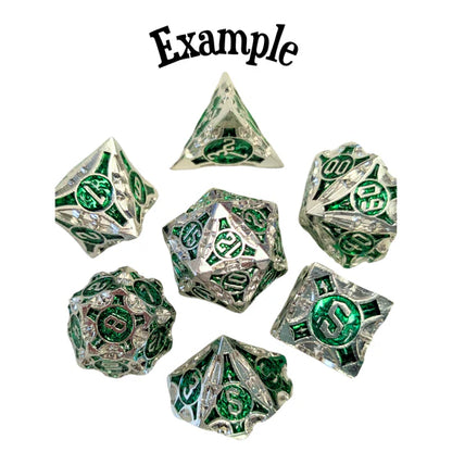 Mystery Metal Dice: Full Set of Matching Polyhedral Dice