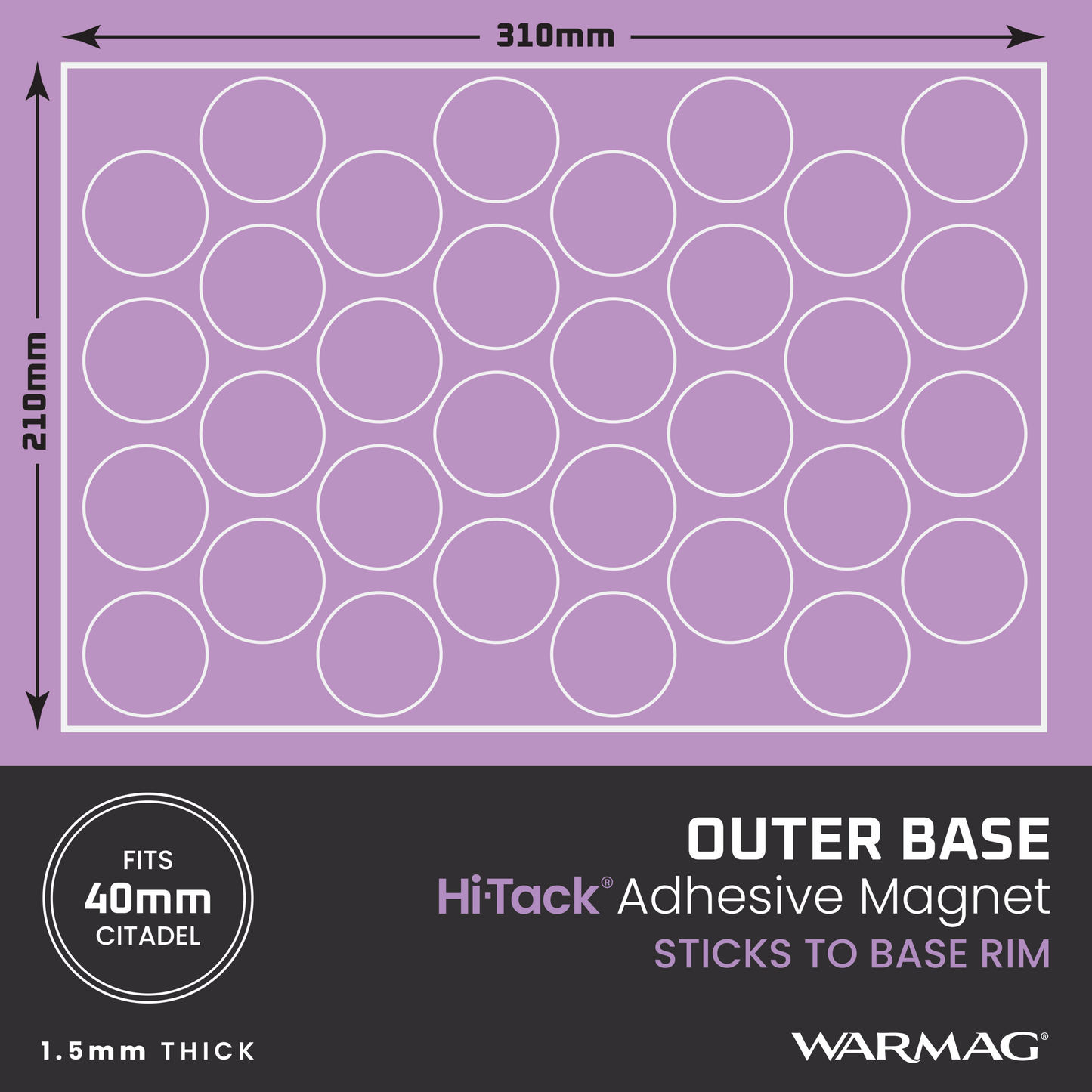40mm Outer Base Magnets (to fit the outer rims of 40mm bases)