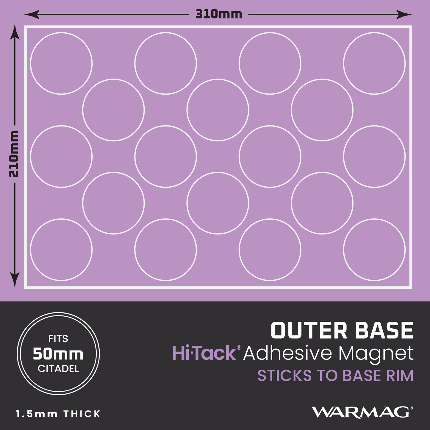 50mm Outer Base Magnets (to fit the outer rims of 50mm bases)