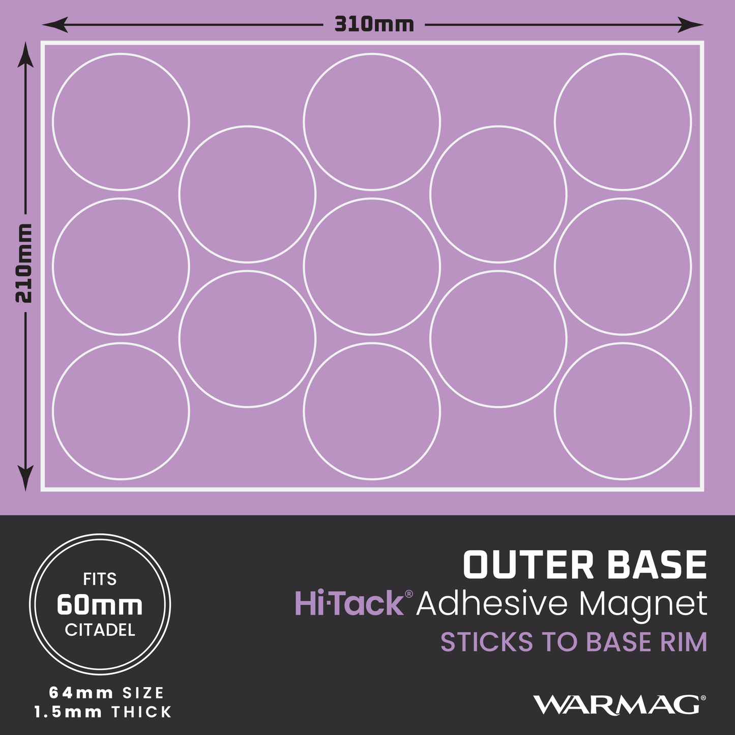 60/64mm Outer Base Magnets (to fit the outer rims of 60mm bases)