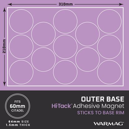 60/64mm Outer Base Magnets (to fit the outer rims of 60mm bases)