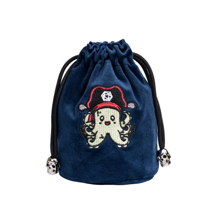 Plunderpus | Flannel Drawstring Dice Bag | Blue