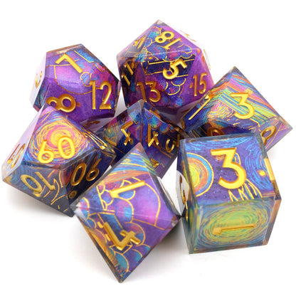 Gilded Cosmos | Art Core Dice | 7 Piece Set