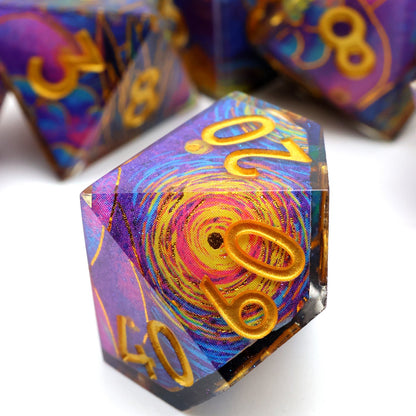 Gilded Cosmos | Art Core Dice | 7 Piece Set