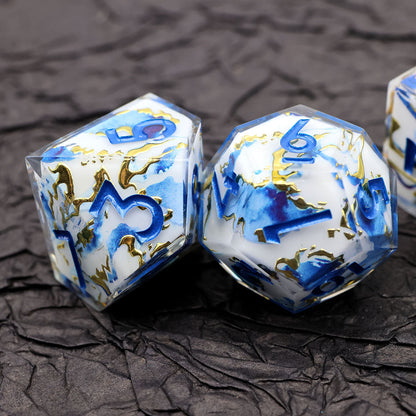 Divine Marble | Art Core Dice | 7 Piece Set