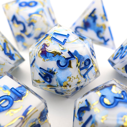 Divine Marble | Art Core Dice | 7 Piece Set