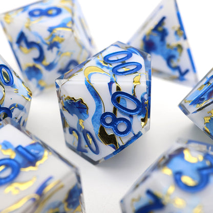 Divine Marble | Art Core Dice | 7 Piece Set