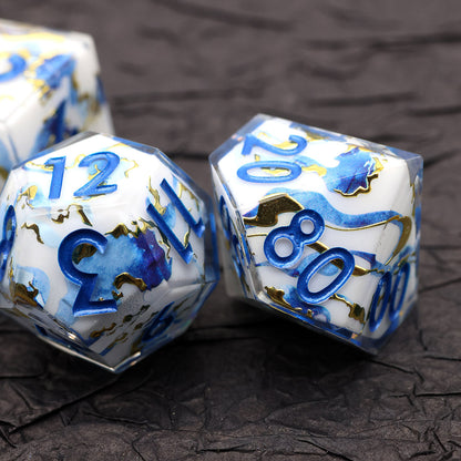 Divine Marble | Art Core Dice | 7 Piece Set