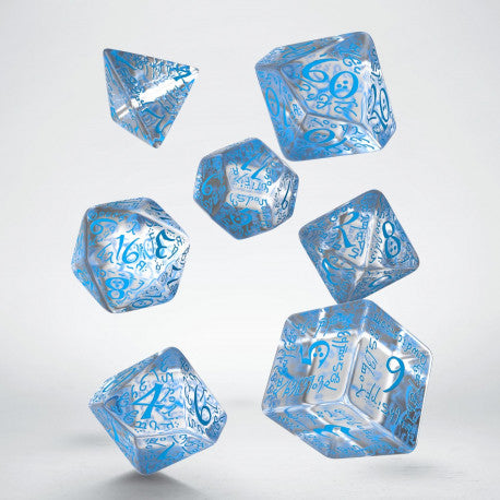 Elvish Translucent Blue Dice Set