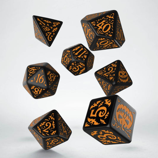 Halloween Pumpkin Black and Orange Dice Set