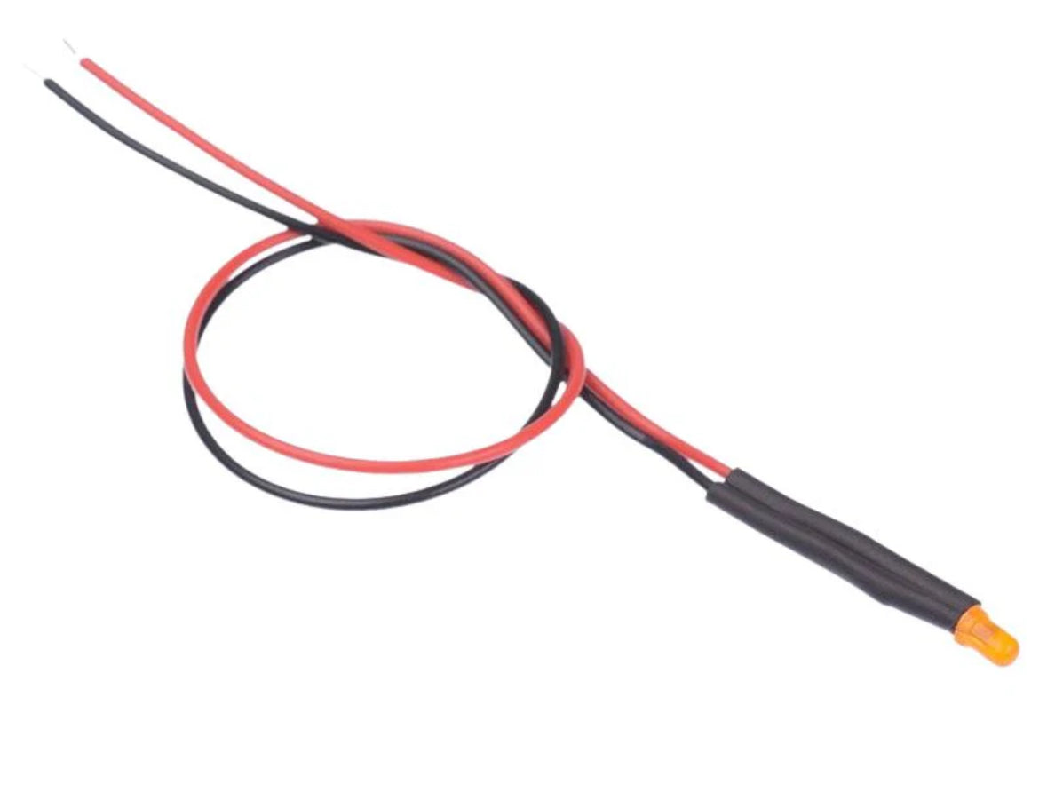MAWSON MODELS: 12V Diffused Orange LED's 3mm (5 Pack) 3LED