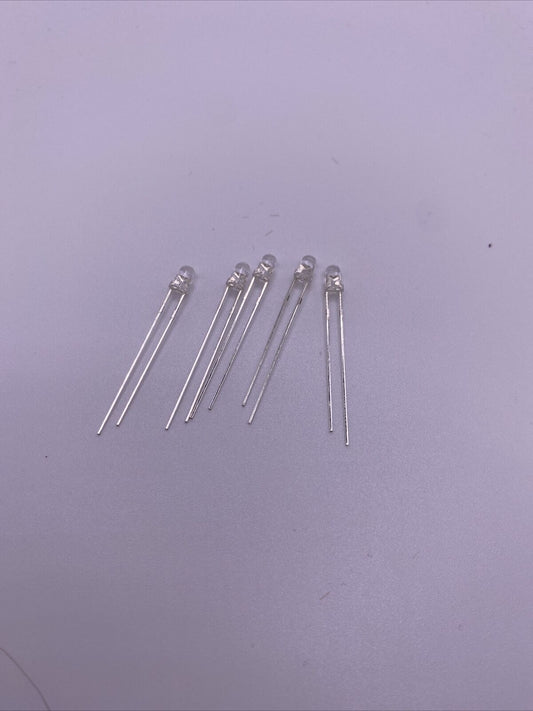 MAWSON MODELS: LED 3mm Water Clear 3v (5 pack)