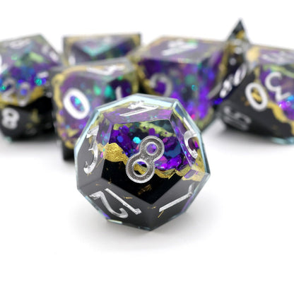 Royal Nebula | Geode Dice | 7 Piece Set