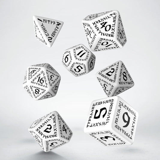 Runic White and Black Dice Set